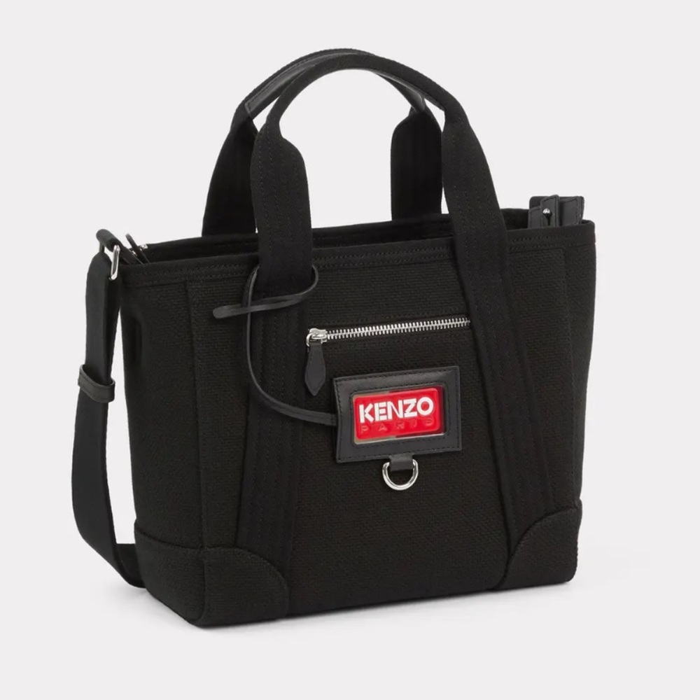Kenzo Black Tote Bag with Red Logo